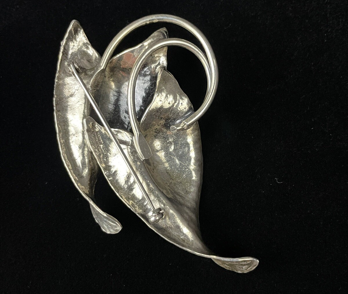 Sterling Silver Philodendron Leaf Brooch Pin Botanical Plant Nature 25g
