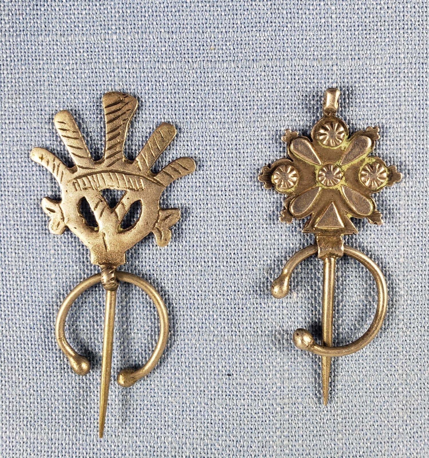 Lot 3 silver Berber Moroccan Fibula Kabyle brooch pins enamel corals