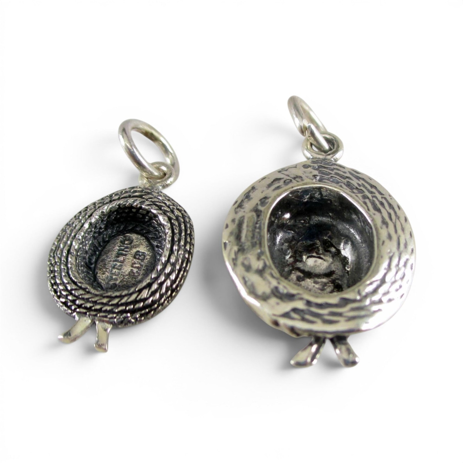 Sterling Silver Garden Straw Hat Charm for Bracelet Gardening Gardener Gift