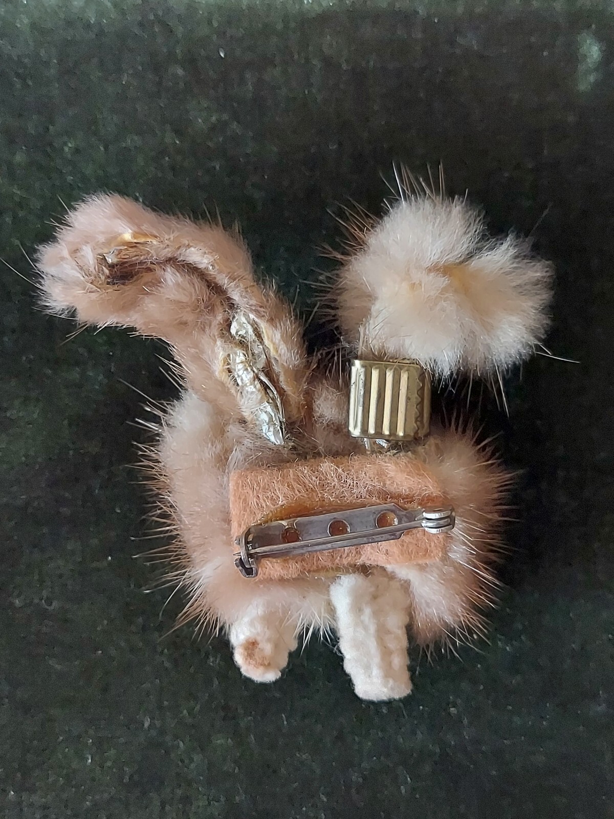 Vintage Mink Fur Poodle Dog Brooch Pin