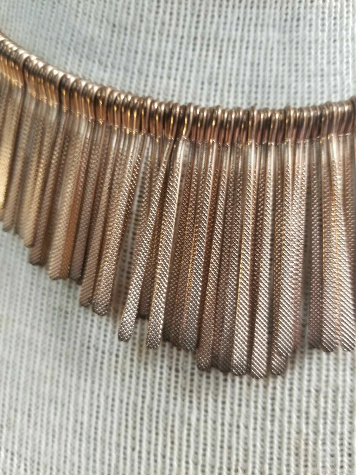 Coppertone Choker w Copper Dangle Pieces Necklace COPPER!