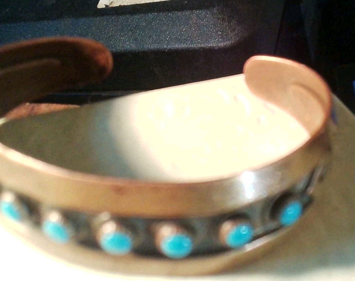 Estate Jewelry Reseller Lot Speidel USA ID Bracelet Copper Turquoise Bangle