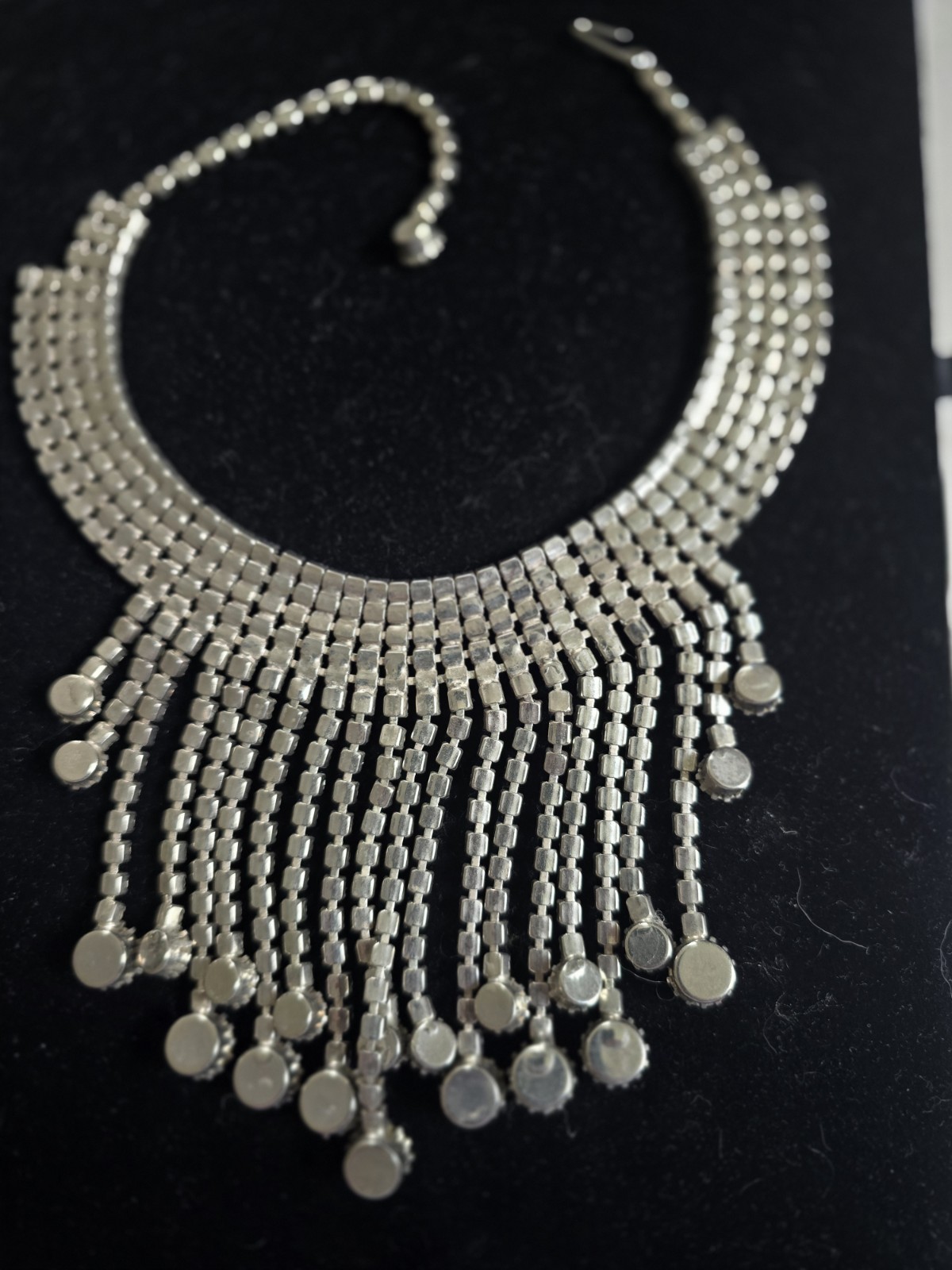 Stunning Vintage Rhinestone Drop Choker 12″ – 16″ Wedding, Vegas, Runway