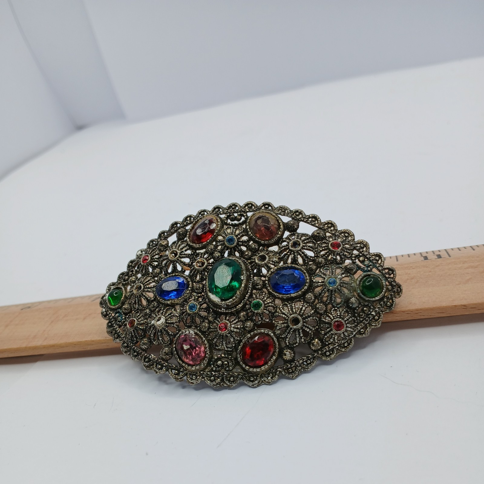 New England Works Brooch Pin Czech Rhinestones