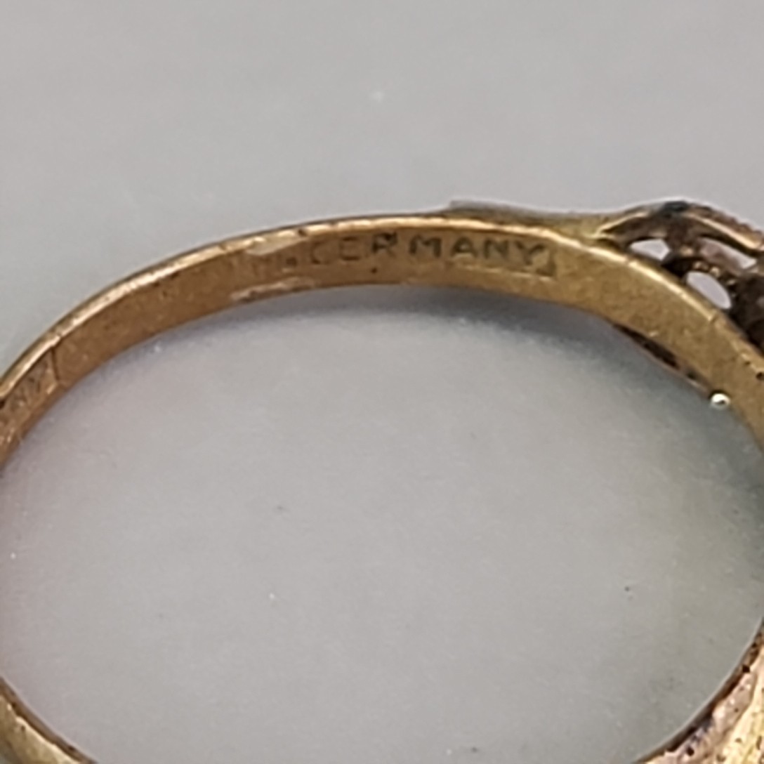Antique Paste Stone Ring Victorian Germany Gold Filled 7.25