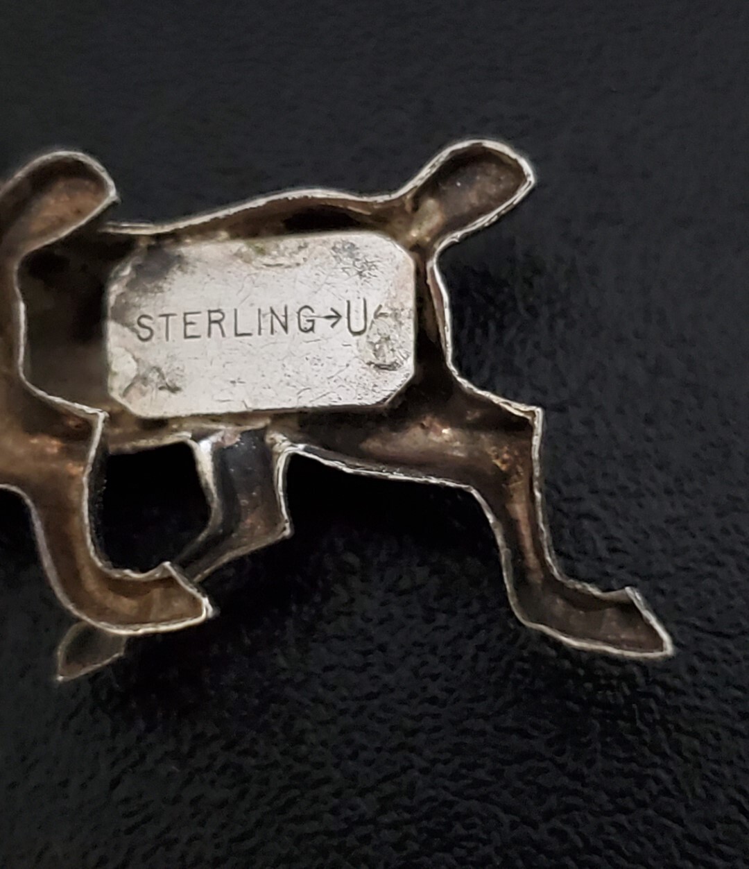 Vintage UNCAS Sterling Silver 4 Horses Galloping Equestrian Good Luck Brooch