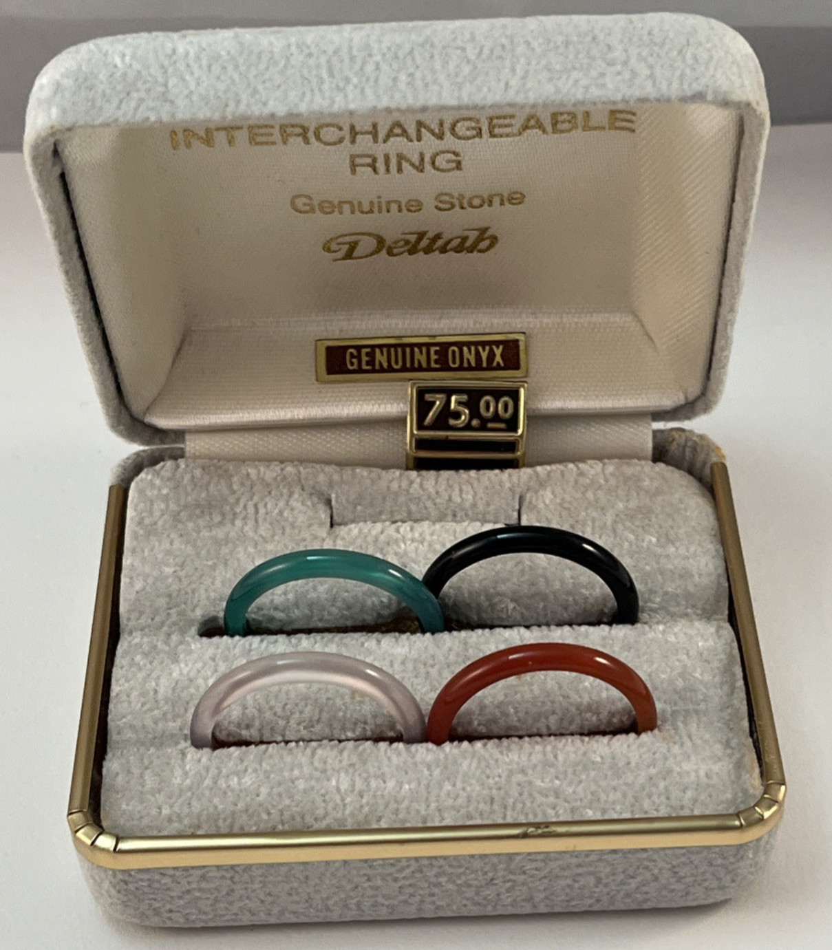 Vintage DELTAH Genuine Stone Interchangeable Band Inserts NO RING Size 7.75-8