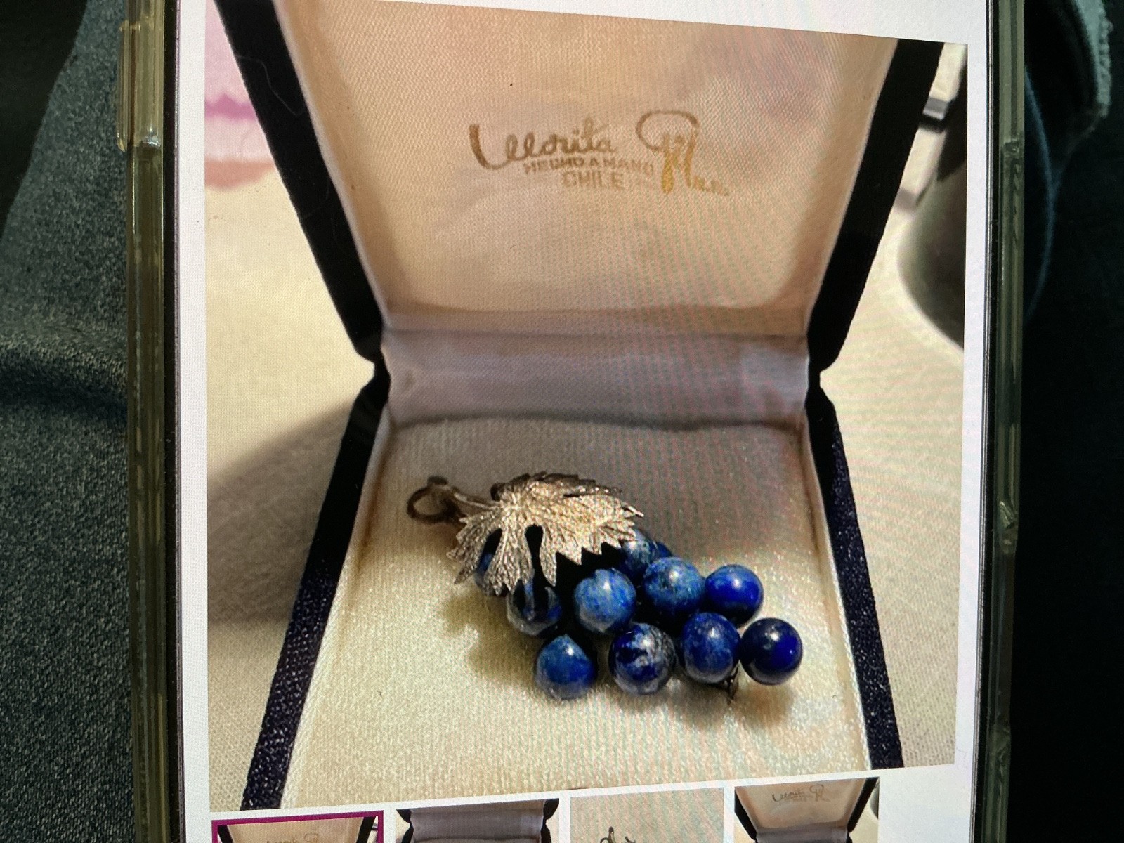 Vintage Morita Gil of Chile sterling silver & Lapis Grape clusters earrings