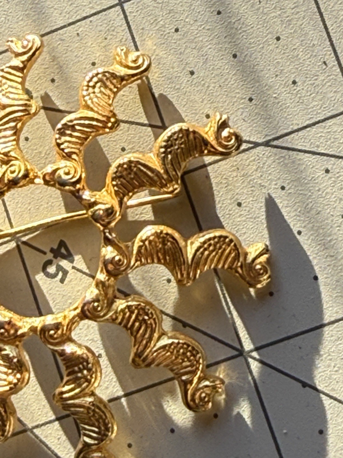 VTG Alva Museum Replica Celtic Celestial Sun Fashion Brooch, Gold-tone, Marked