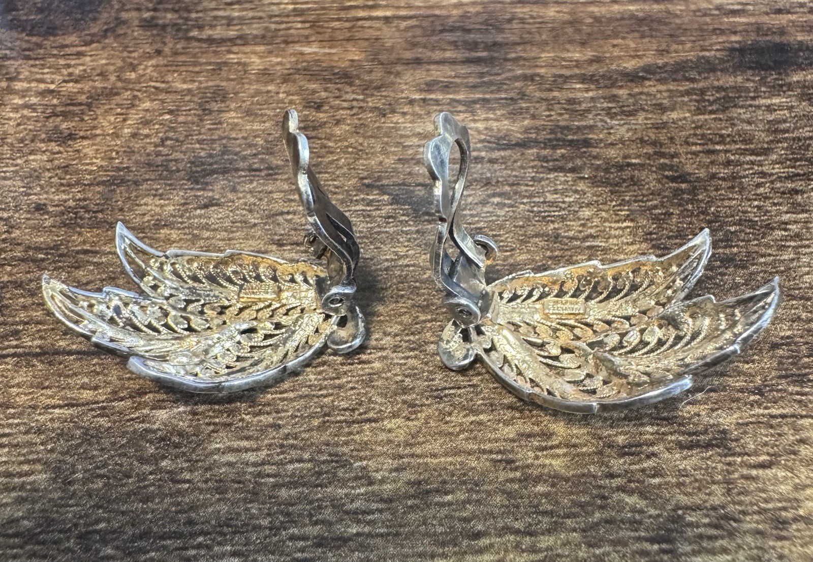 Sterling w/Gold Wash & Marcasite Clip On Earrings – Vintage Alice Caviness