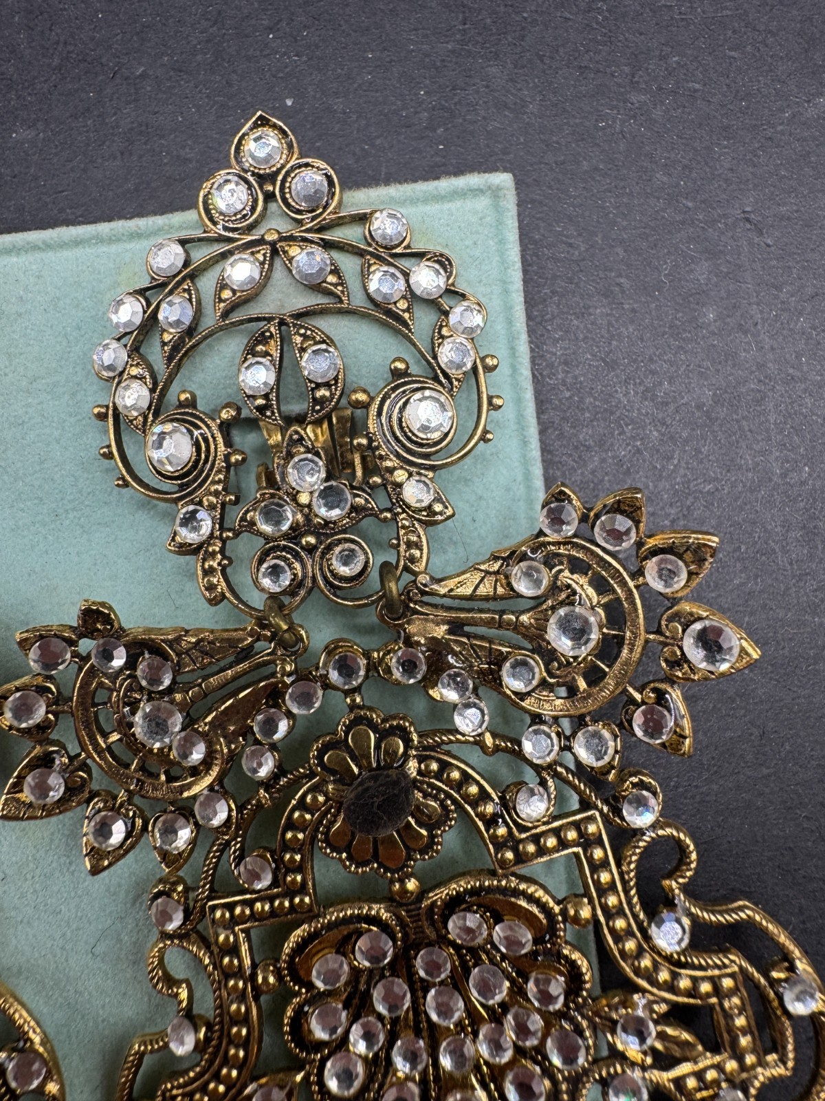 Réminiscence Paris Huge Clip On Earrings (Missing Stones)