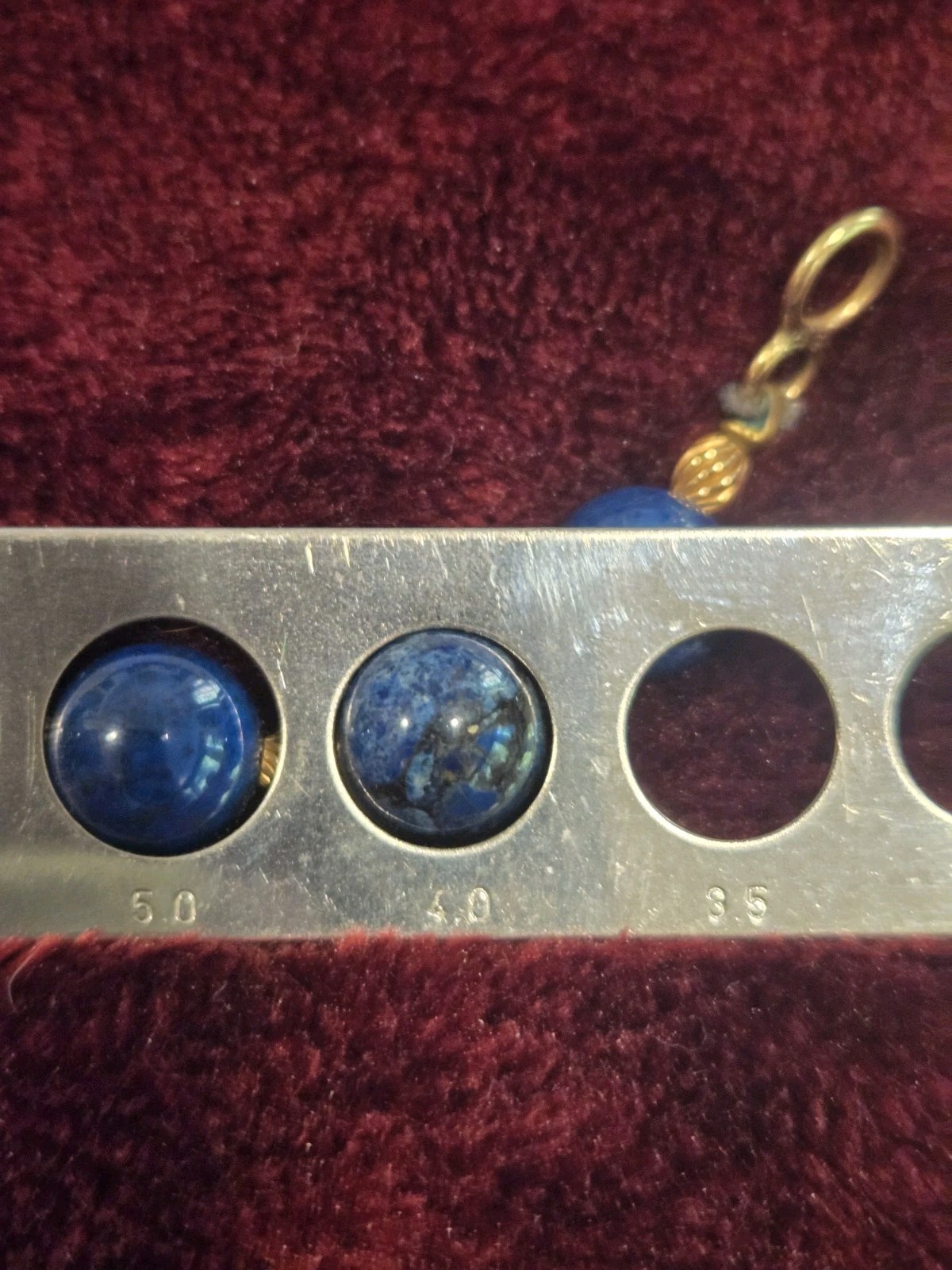 Vintage Lapis Lazuli + Gold Bead Necklace, 14k Clasp, 18″, 44g, Lovely Speckles!