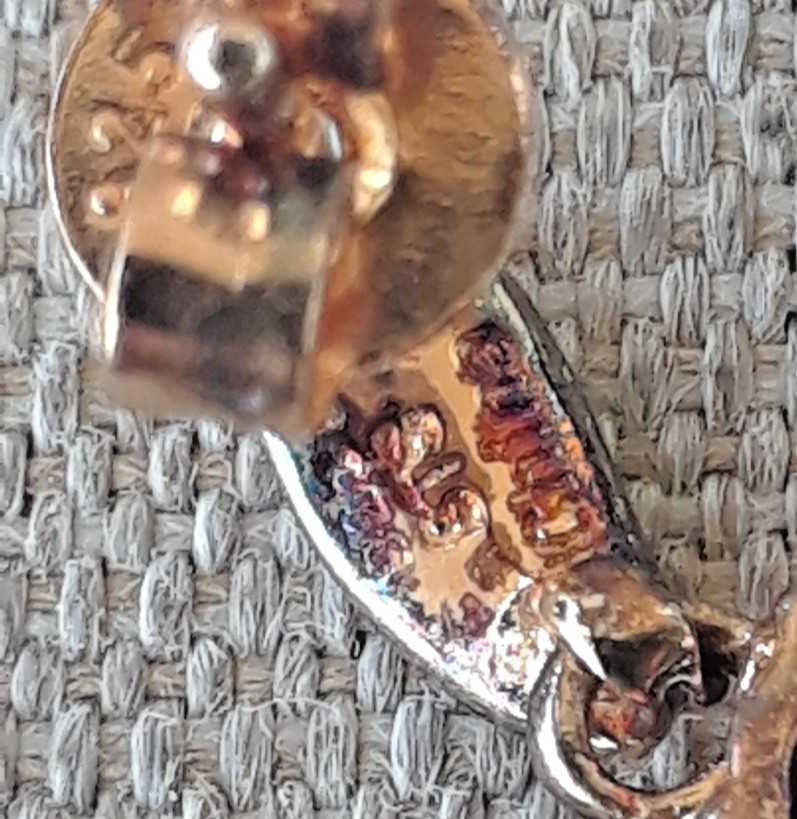 Vintage STS 925 Gold tone Sterling Crystal Dangle Earrings About 1″ Long/Dangle