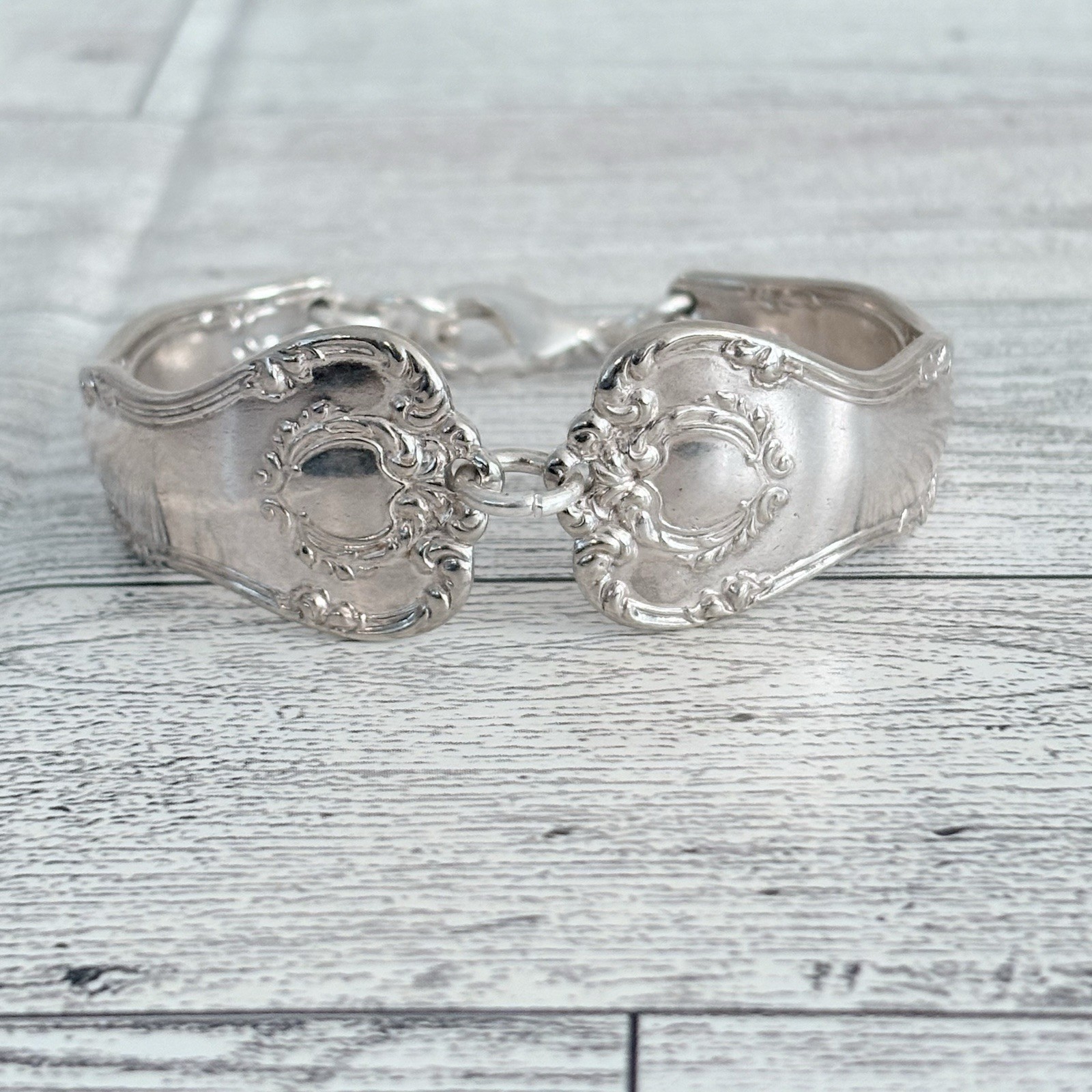 Vintage VTG Silver Plated Spoon Bracelet 7 Inch