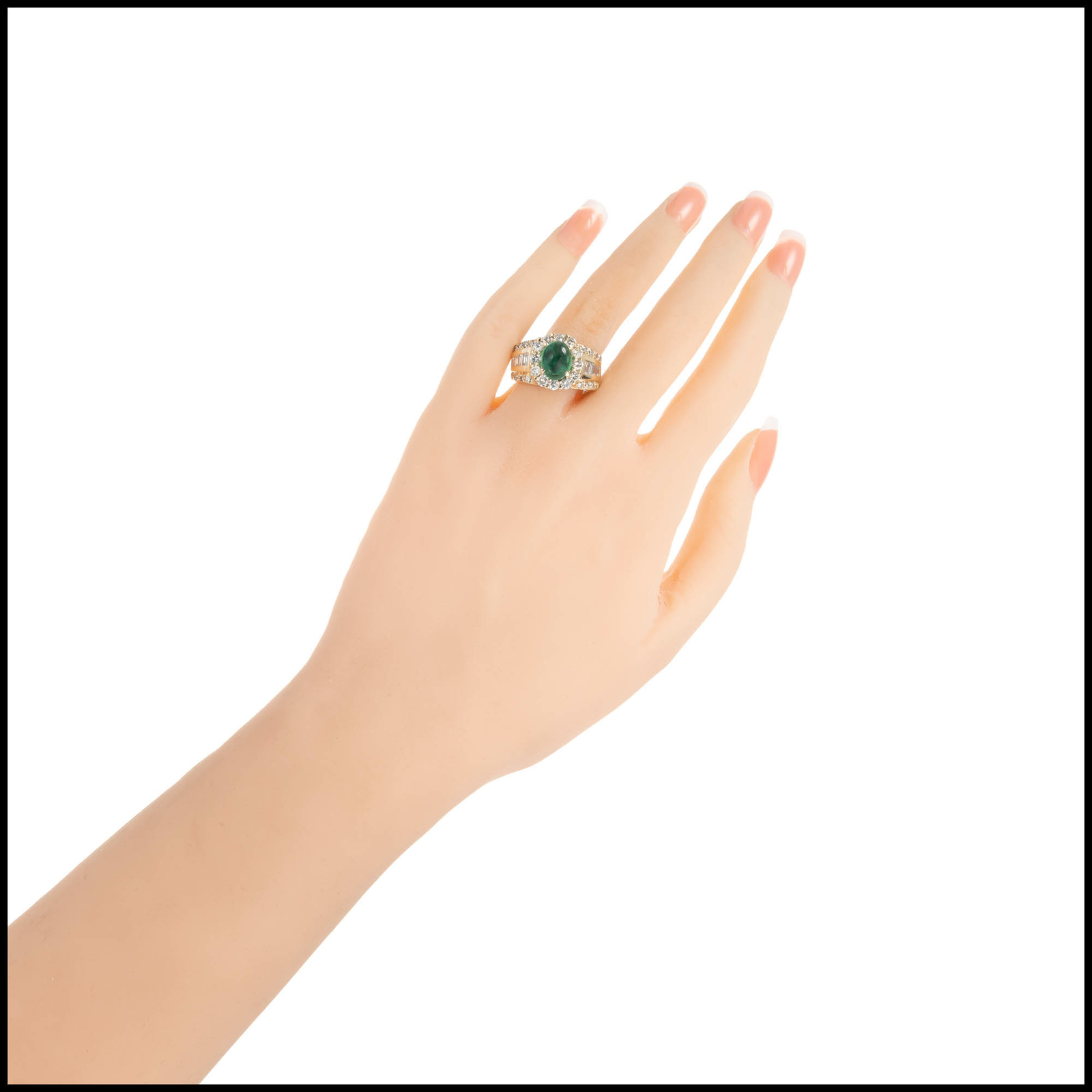 GIA Certified 2.80 Carat Emerald Diamond Gold Cocktail Ring