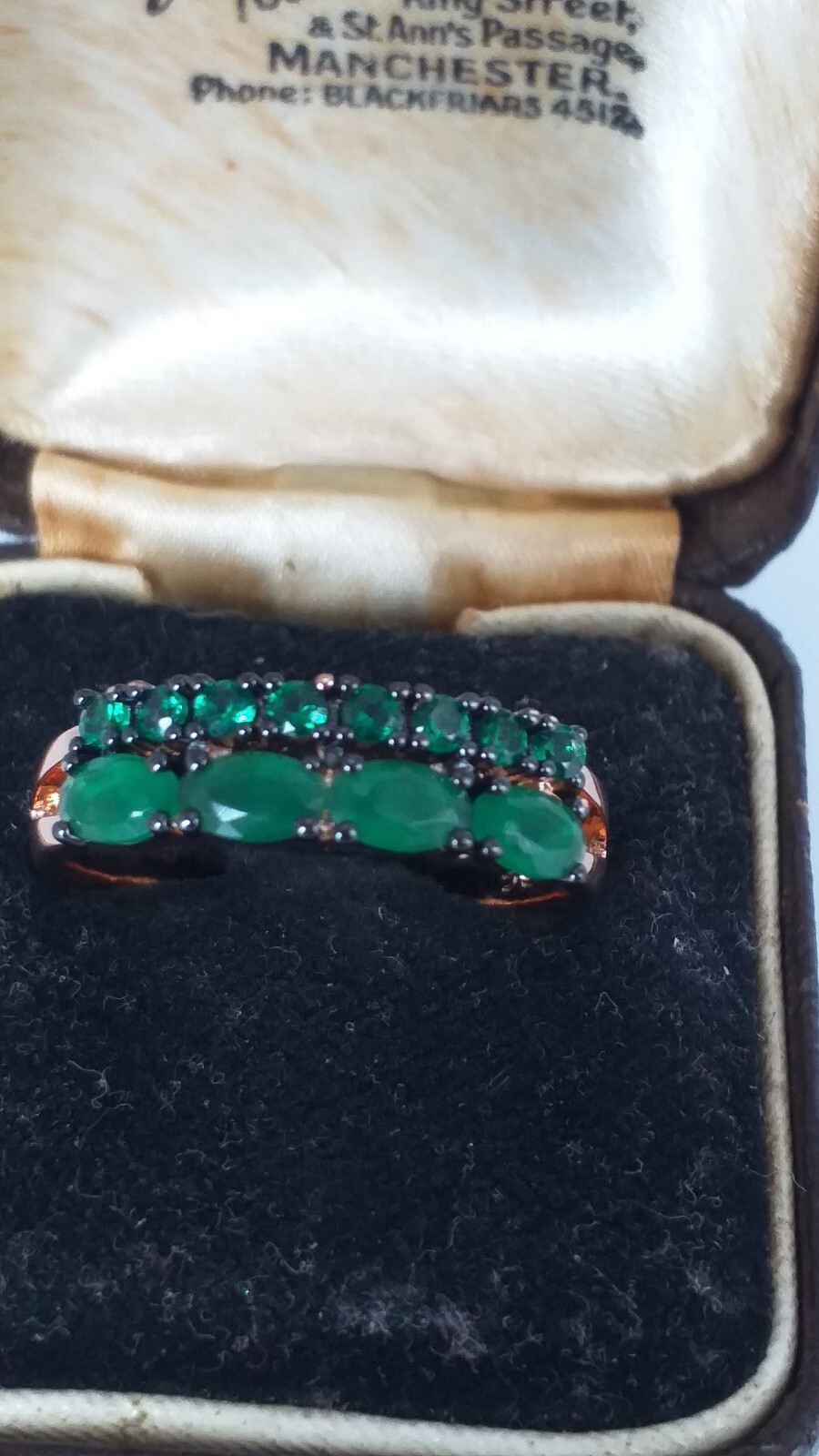 Vintage 1990-s 14 Ct Rolled Gold Emerald Ring Size UK Q.5 US 7 1/4 – Hallmarked.