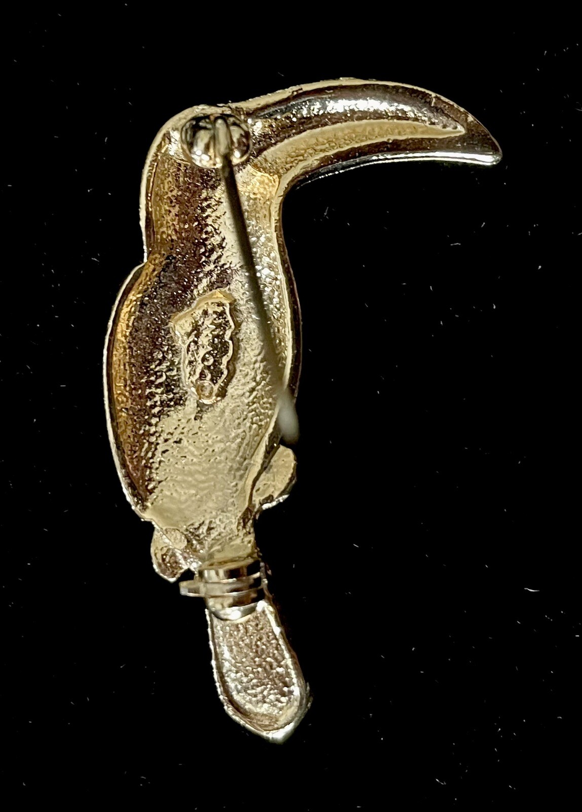 Vintage Enamel Brooch Colorful Toucan Bird Pin with Red Beak Safety Clasp