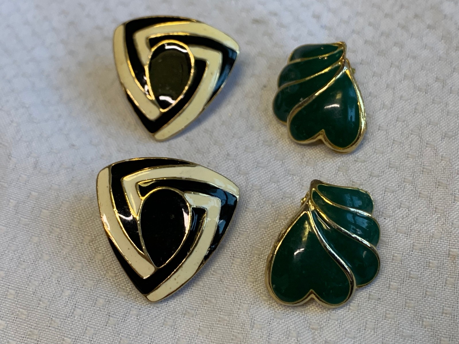 Vtg Clip-On Earring Lot Kenneth Lane Monet Avon Enamel Faux Pearl / Gem Jewelry