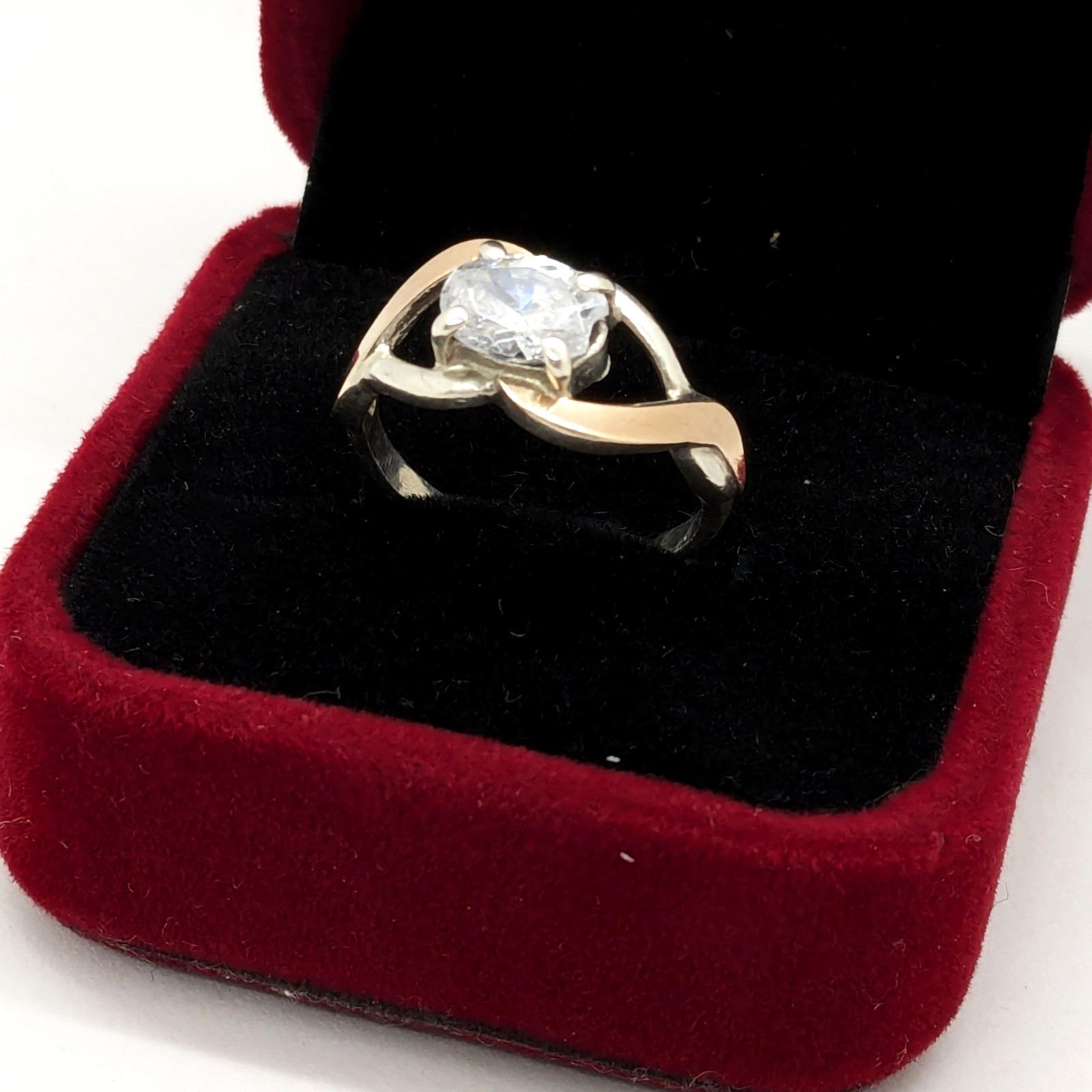 Vintage Luxury RING Silver 925 with Gold Inlay 375 -size: 7.5US (17.5mm)| UA #21