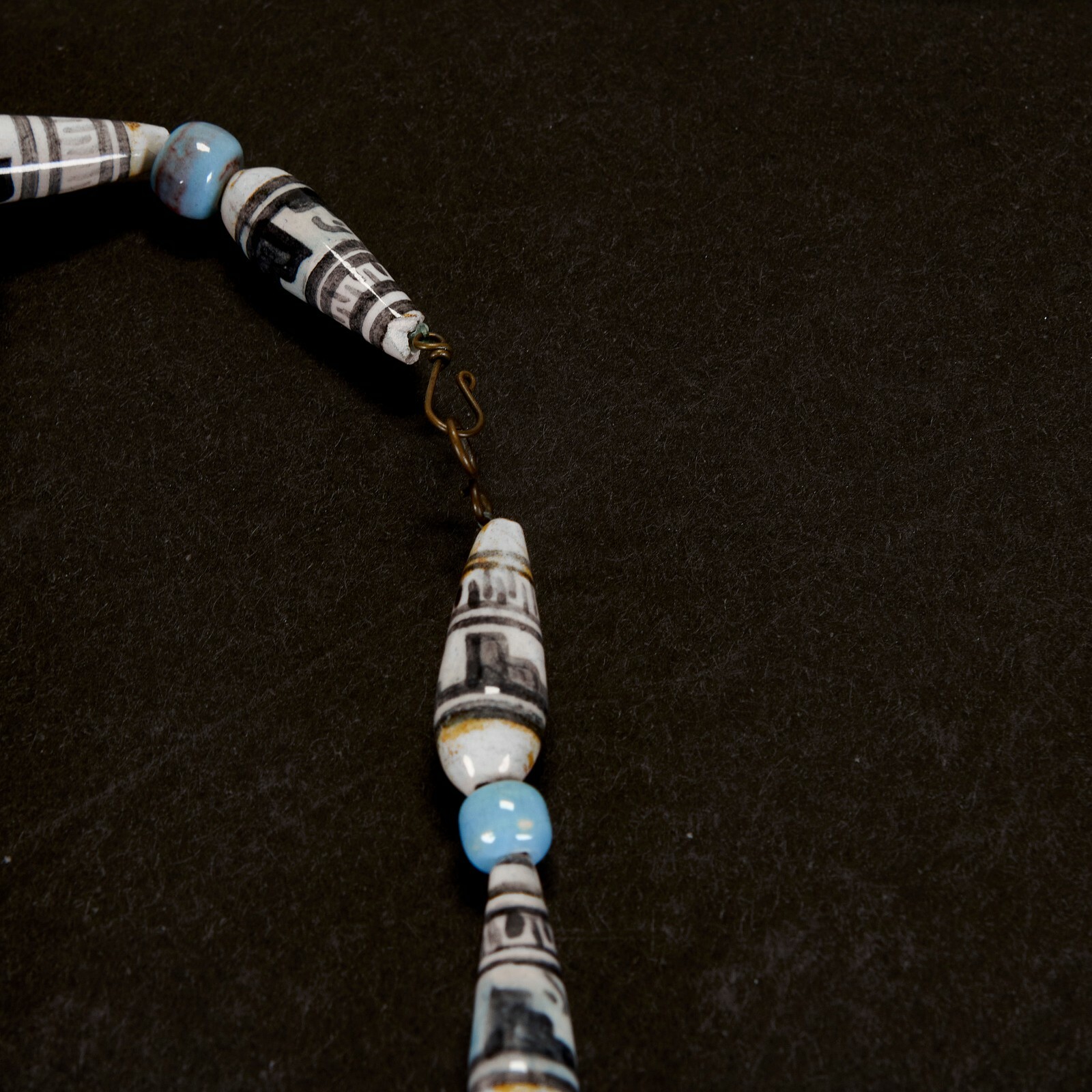 Vintage Handmade Beaded Neckless Ceramic and Wood Painted Beads