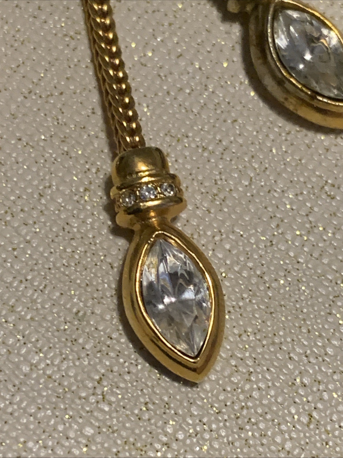 COCO VTG_Robert Rose Bow 4” Brooch Dangle Tassels Clear Rhinestones Baguettes