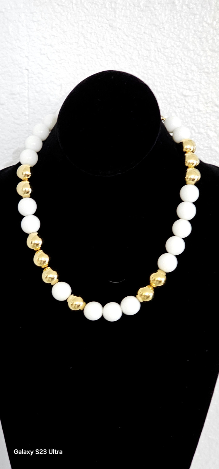 MONET & NAPIER necklaces white and gold tone faux pearls 17″ & 18″. STUNNING Pc.