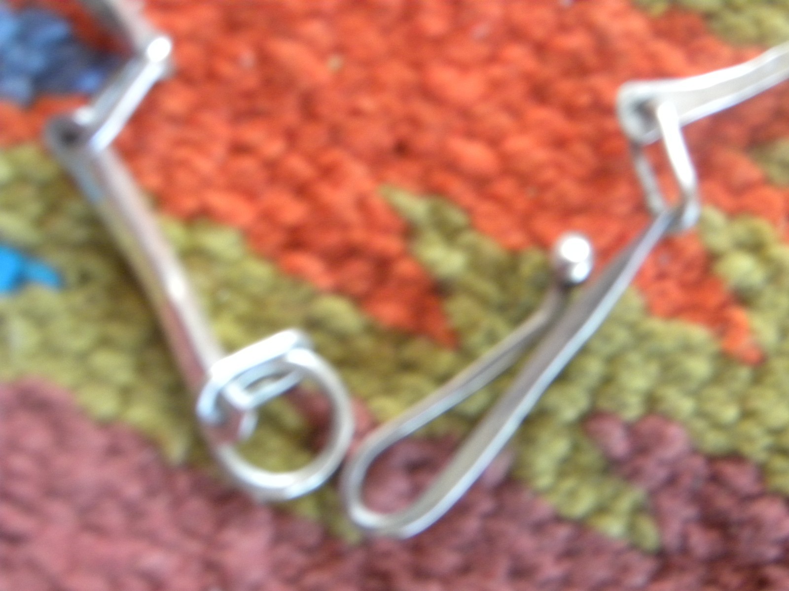 Vintage Sterling silver pendant and chain necklace, abstract design 21″ +