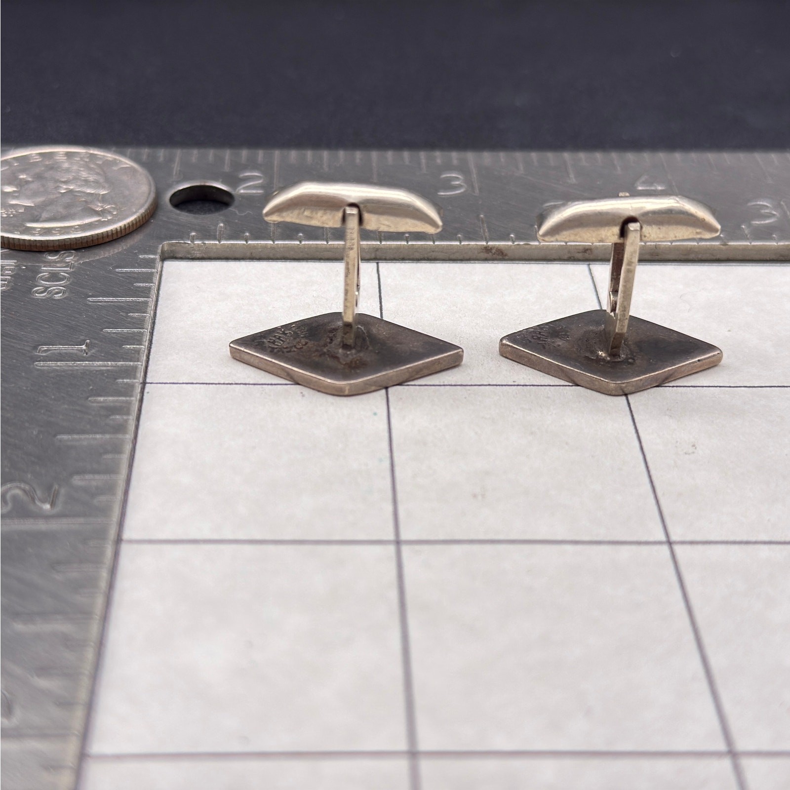 Vintage Wood Sterling Silver Taxco 980 Cufflinks