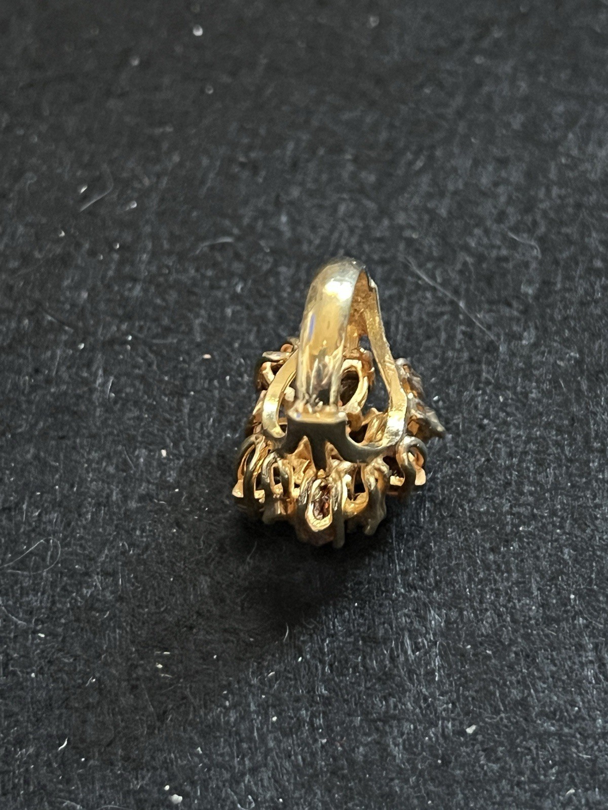 Vintage Topaz & Clear Austrian Crystal Cocktail Ring 18k Gold HGE Size 5 / 10g!