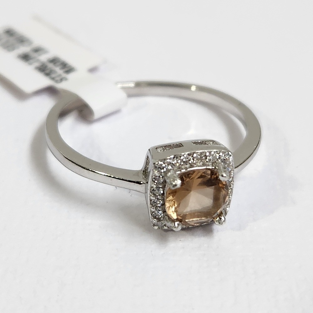 NIB Semi VTG 1cts Golden Champagne Topaz 925 Ring Sz 9/10