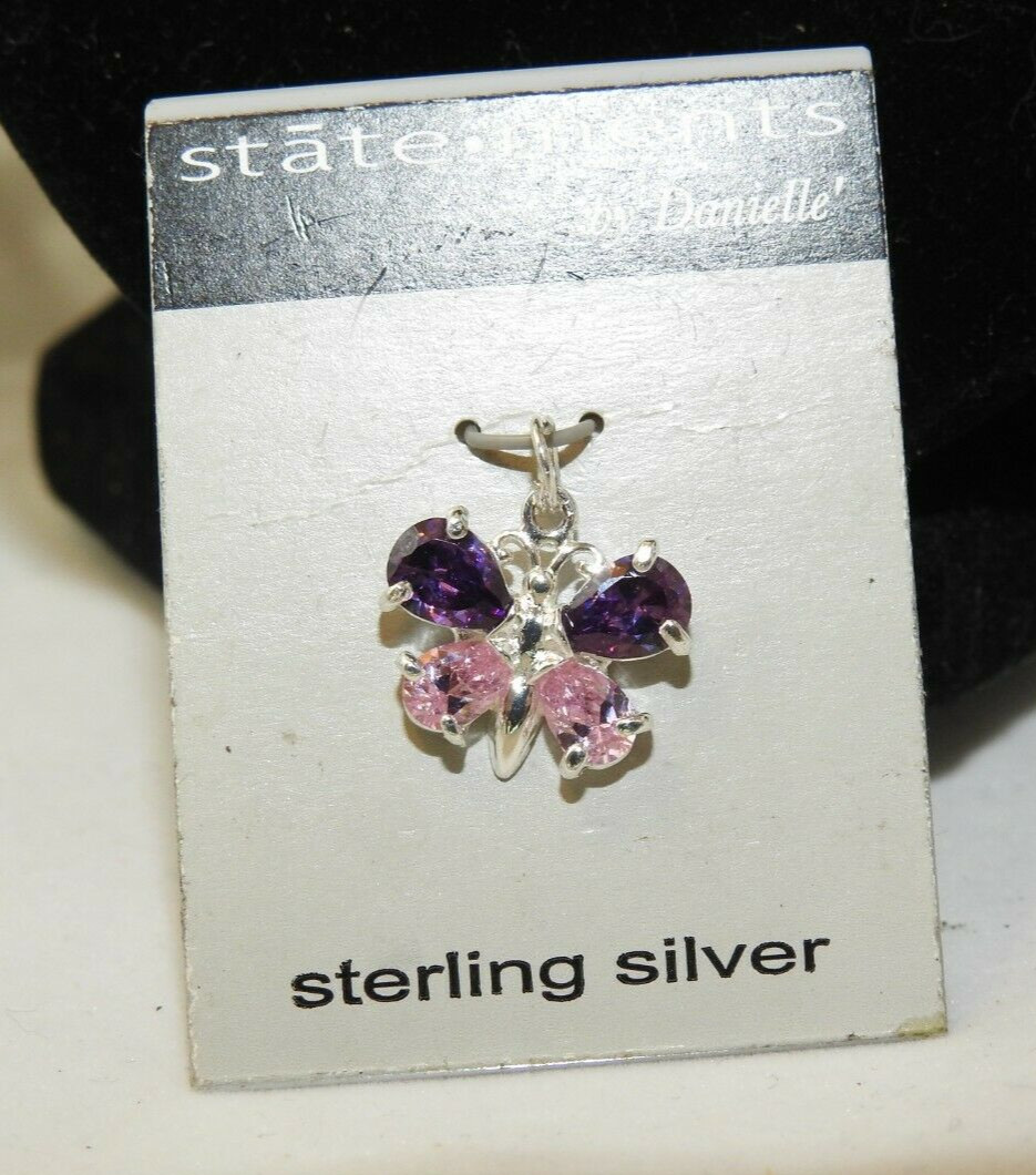Vintage Statements by Danielle Sterling Silver w Butterfly charm
