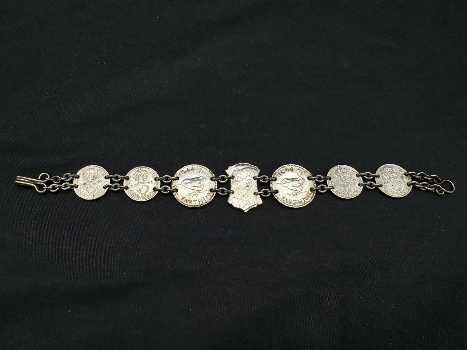 Vintage Coin Bracelet, 7.5″