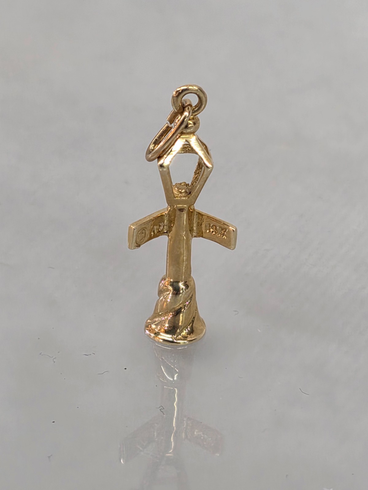 14k Yellow Gold New Orleans Bourbon & Conti NOLA Street Lamp Charm-Pendant.