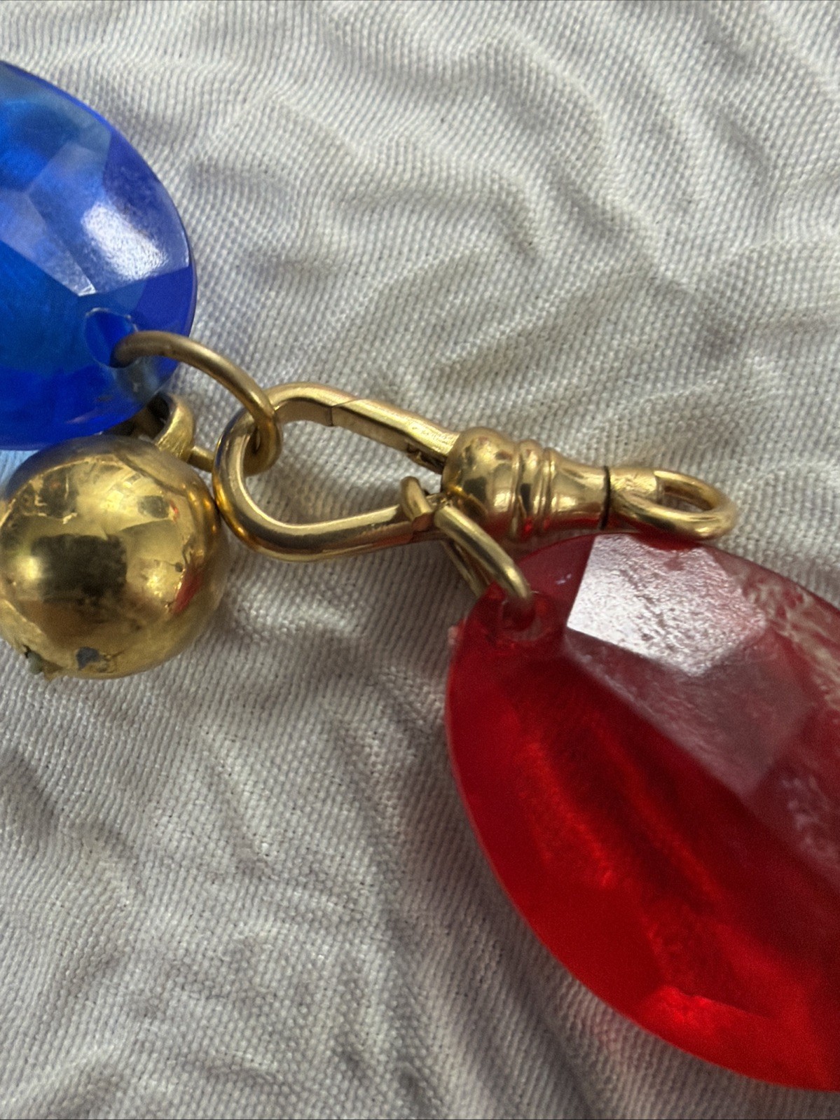 Vintage Multi Color Crystal Open Bezel-Set Station Transparent Acrylic Necklace