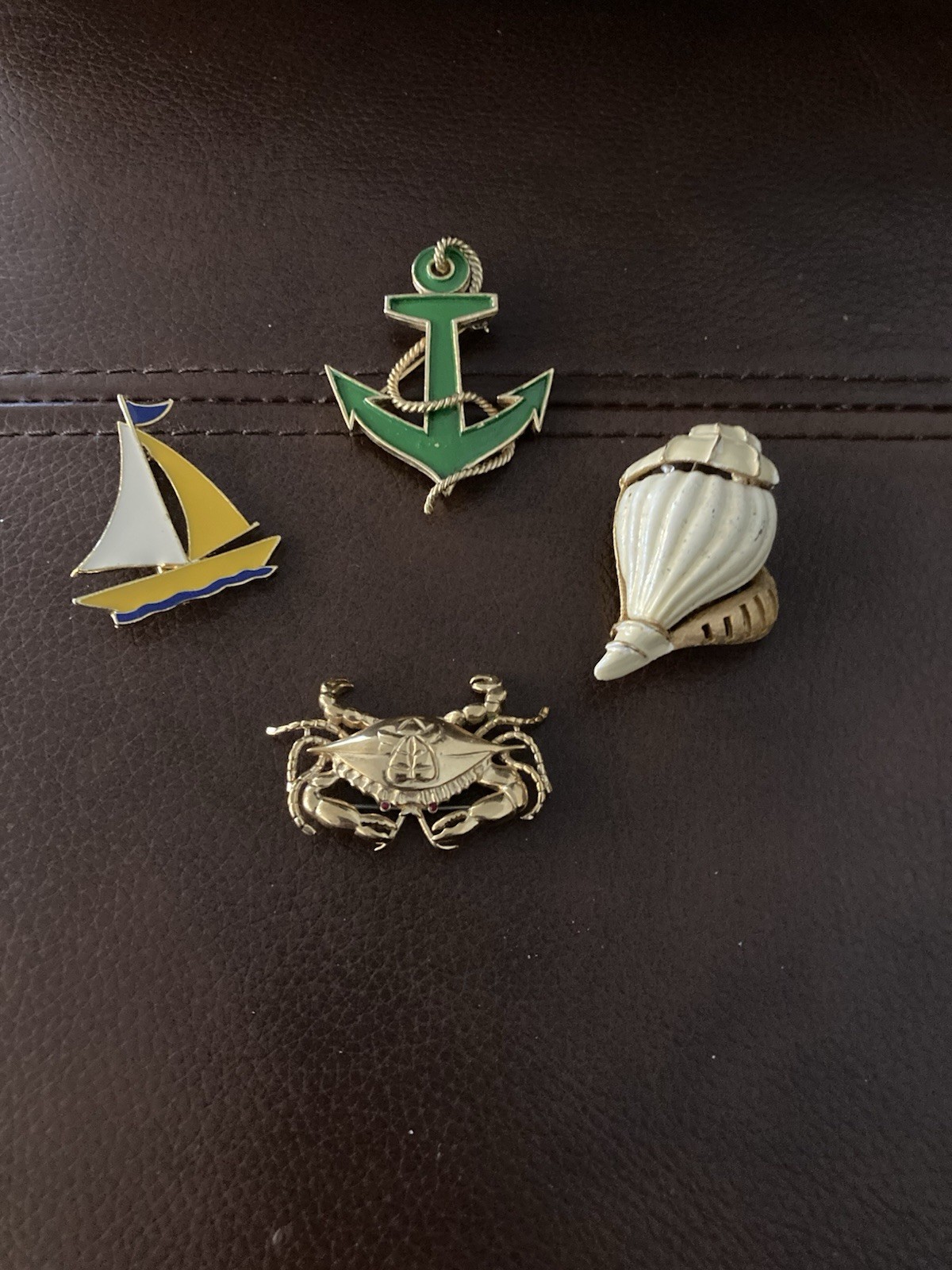 Ocean Themed Brooches Trifari Anchor Tacoa Sailboat Etc