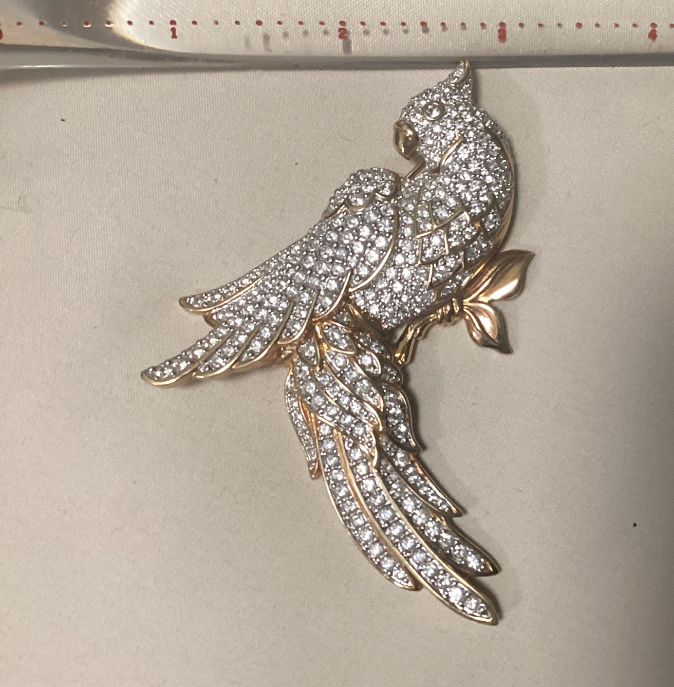 Brooch / Pin Swarovski Cockatiel Parrot Bird Clear Crystal Brooch Jewelry Beauty