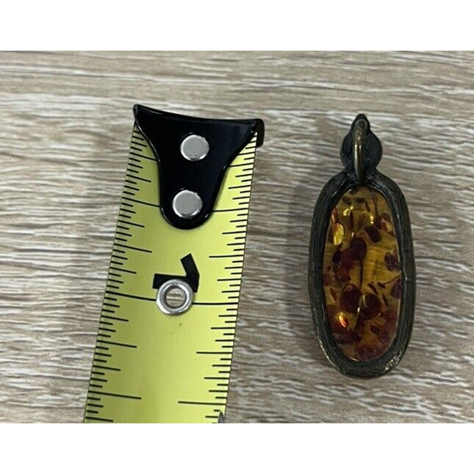 Vtg Amber Pendant Oval Orange Honey Baltic Gold Nineties Grunge Whimsygoth