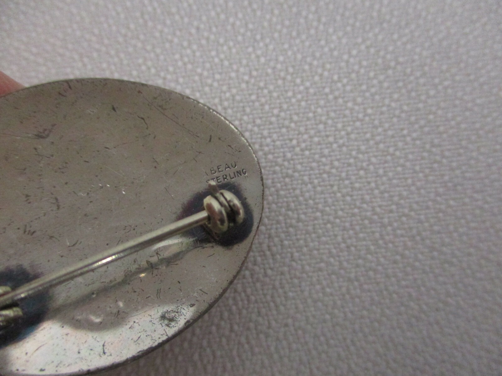 VINTAGE BEAU STERLING SILVER EARRINGS & BROOCH w MUSICAL NOTES