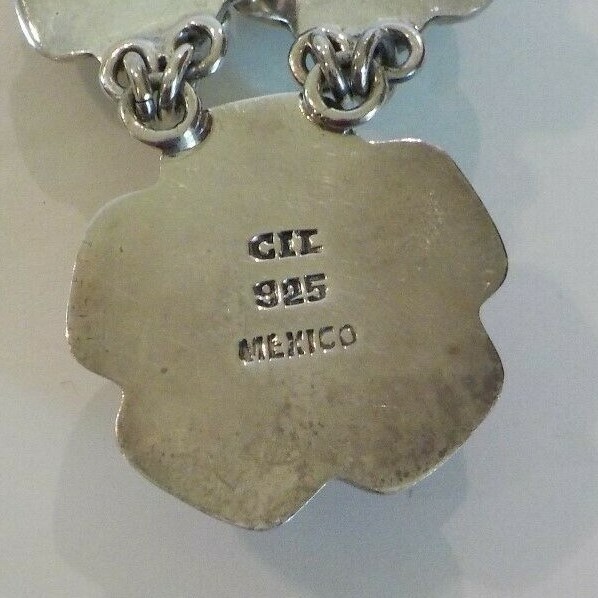 Vintage Mexico CIL Designer Sterling Silver Hibiscus Flower Necklace, 76 grams