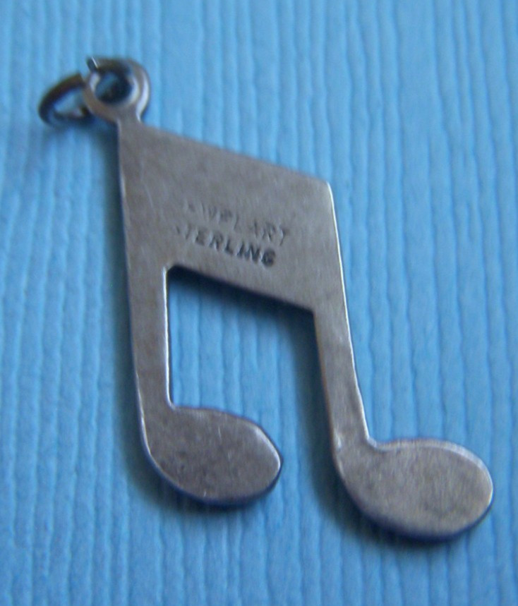 Vintage Jewelart sixteenth notes music sterling charm
