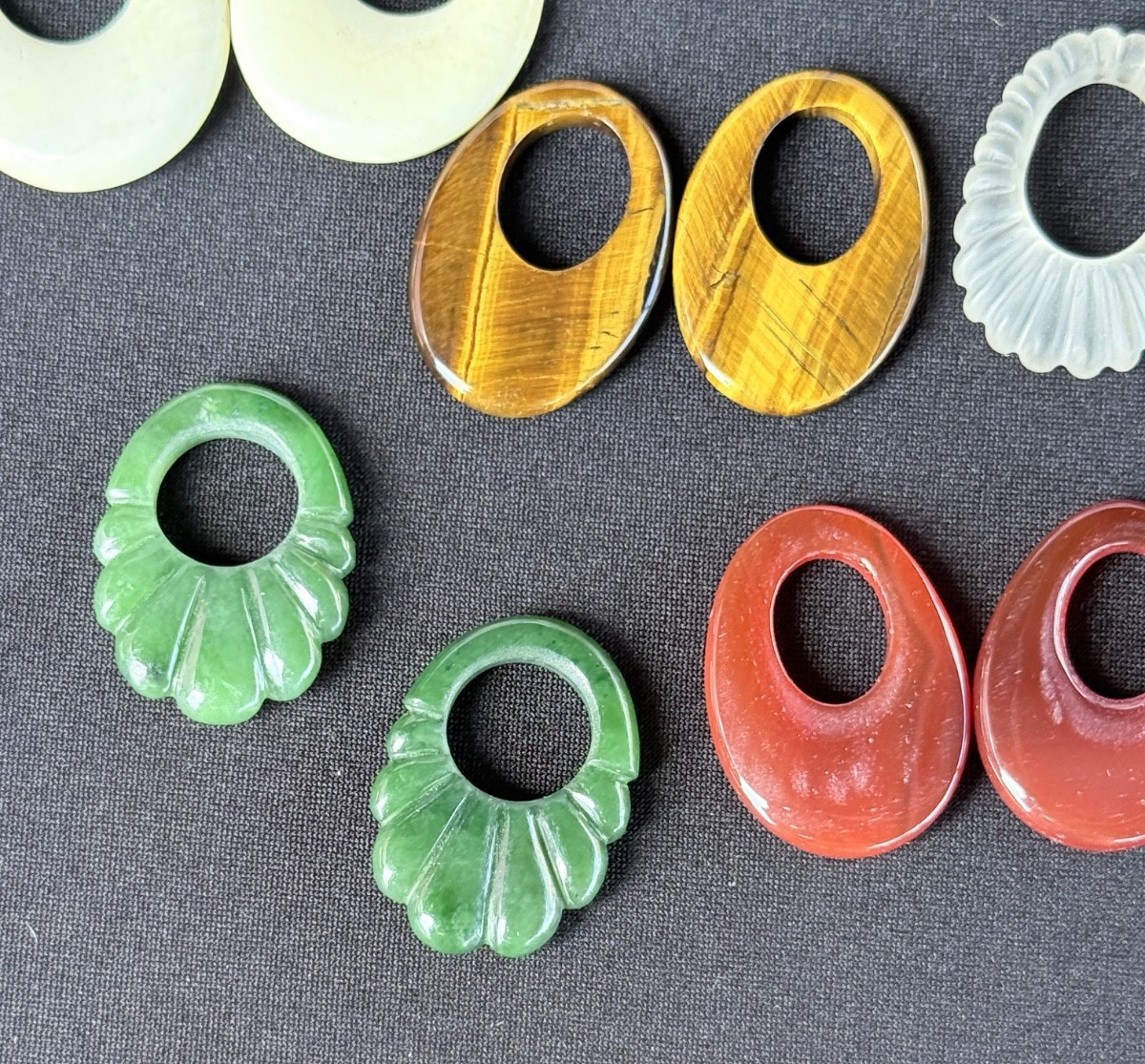 Vintage Lot Door Knocker Interchangeable Gemstone Earrings