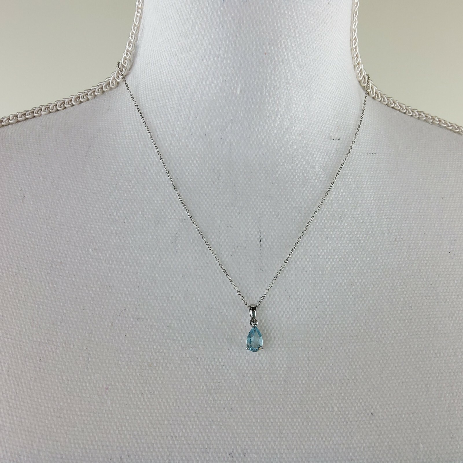 Dee Berkley DBJ Sterling Silver 925 Blue Topaz Teardrop Necklace