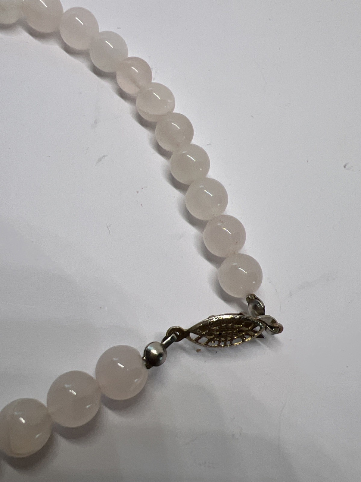 Beautiful Gemstone Pink & Green Beaded Heart Shaped Pendant 24” Necklace