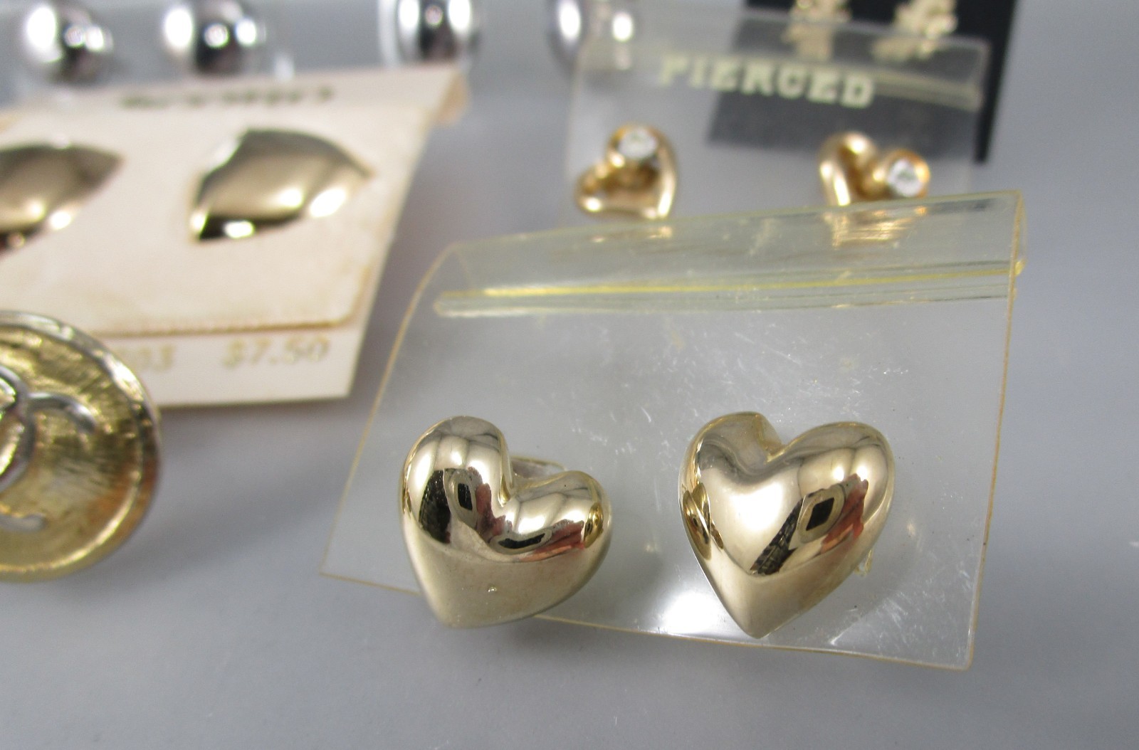 Vtg Mod Retro Silver &Gold Tone Multi Styles LOT 10 Post Pierced Earrings 173N