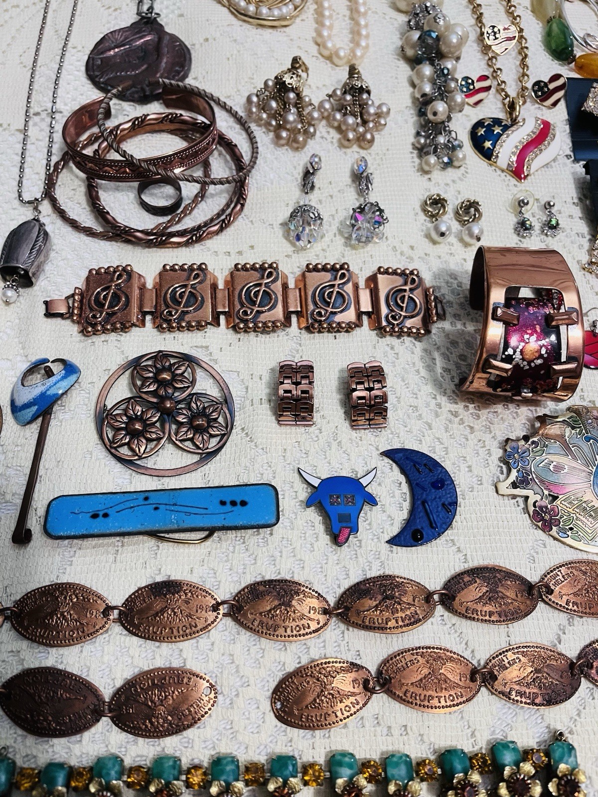 Mixed Lot Vintage Costume Rhinestone Jewelry Mod Retro Trifari Monet Renior