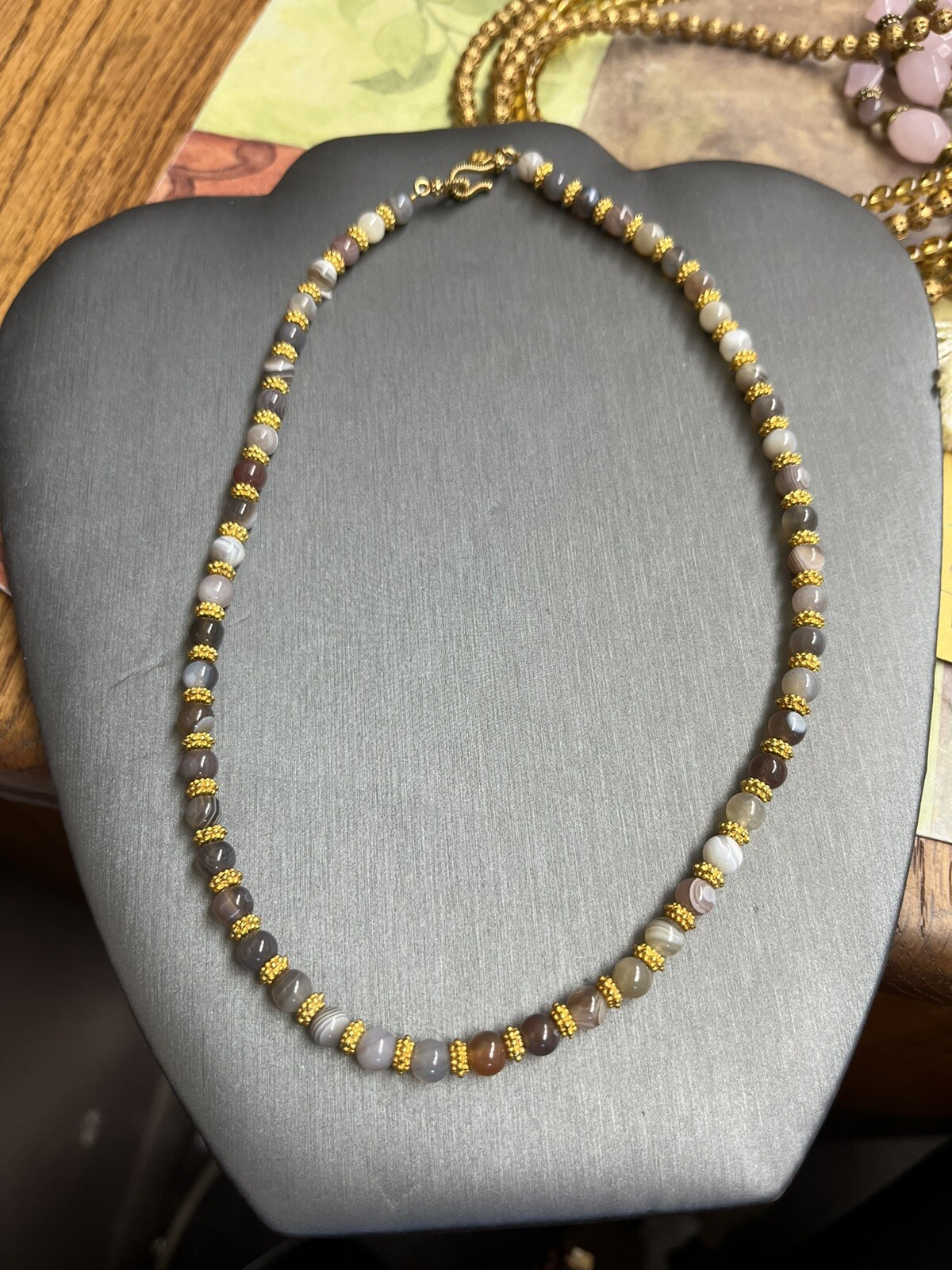 Metropolitan Museum Of Art Hellenistic Banded Agate Necklace Jewelry Beaded Gold