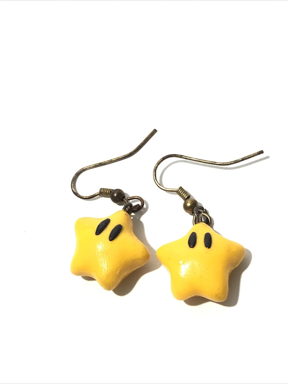 Super Mario Bros Star Dangle Earrings-1.5” Yellow Hook Earrings-Nintendo Jewelry