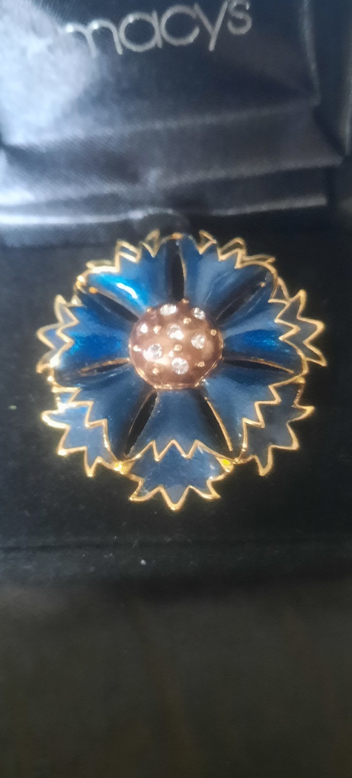 Vintage MMA Russian Imperial Cornflower Brooch/Pin Approximately 1 1/2″ Across