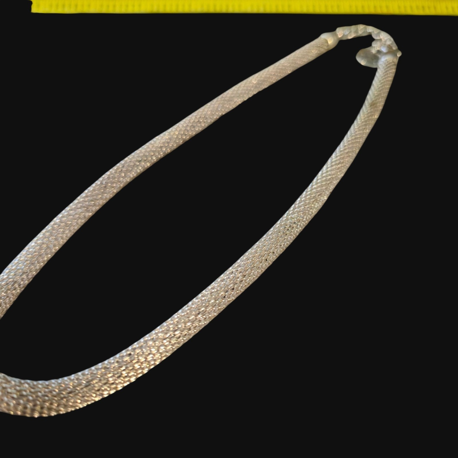 Vintage Crown Trifari Mesh Necklace & Earrings Silver Tone Modernist Mid century