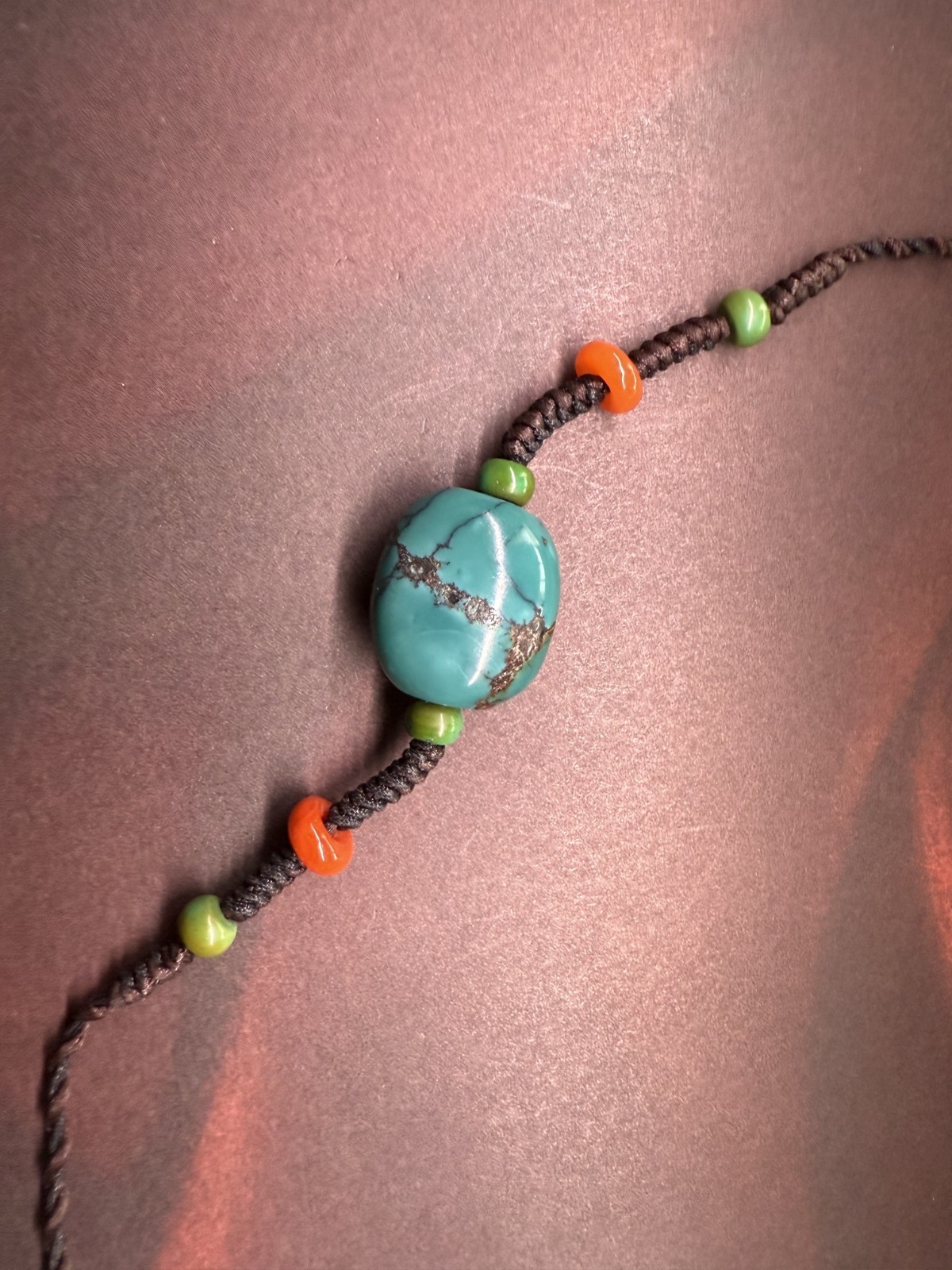 Vintage Tibetan Turquoise Bead Necklace | Handcrafted Traditional Amulet